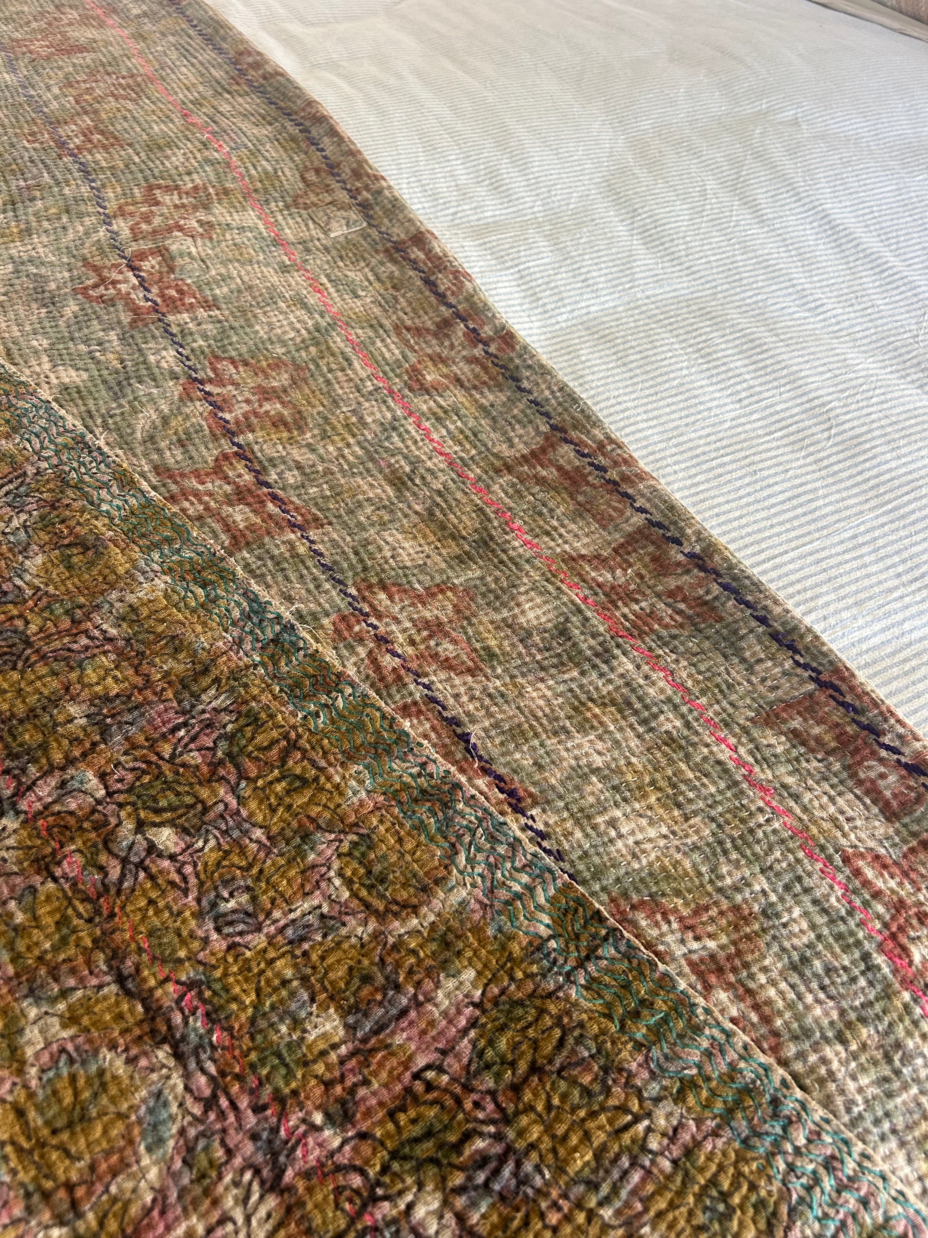 Vintage Kantha Quilt 4 - 145 x 219cm